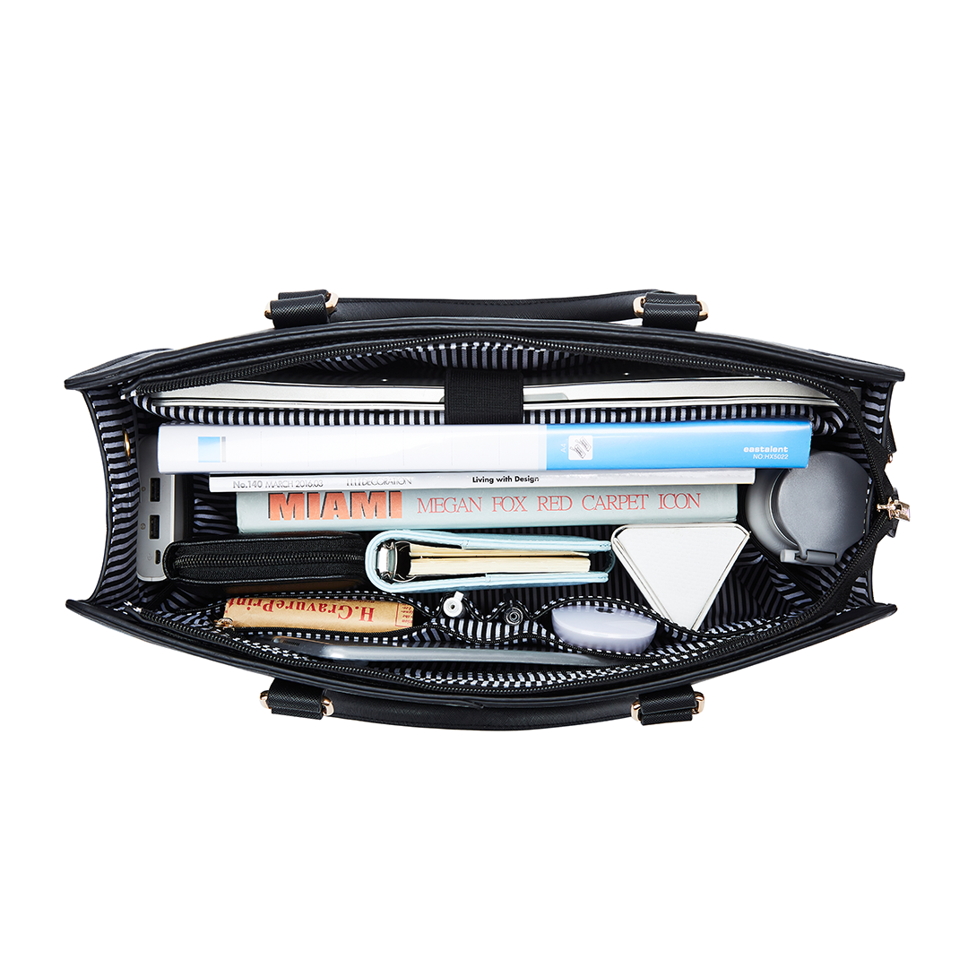 Saffiano Leather Tote - Brown