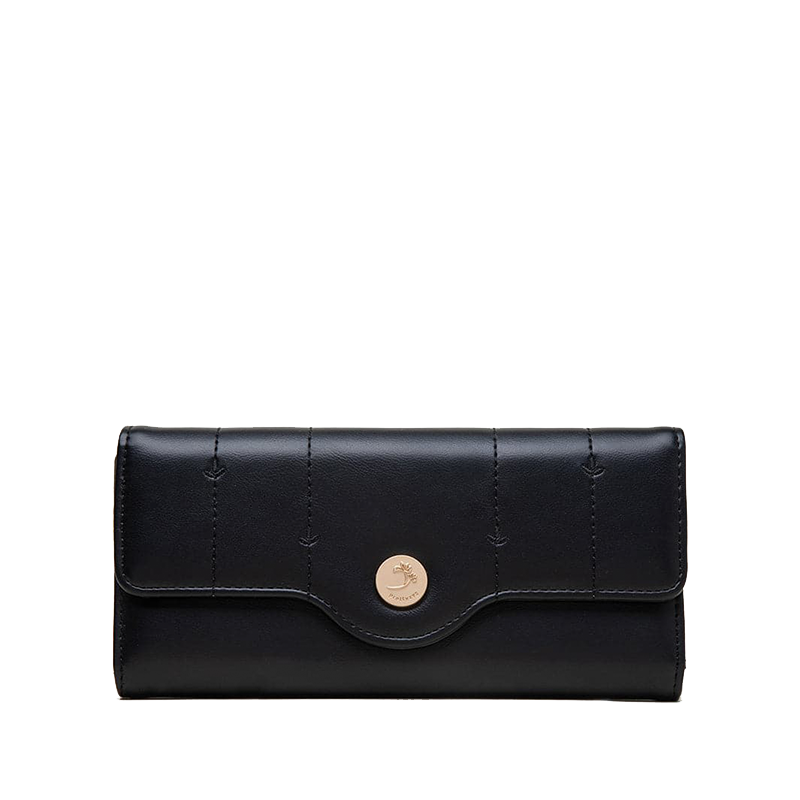 Button Clasp Leather Wallet