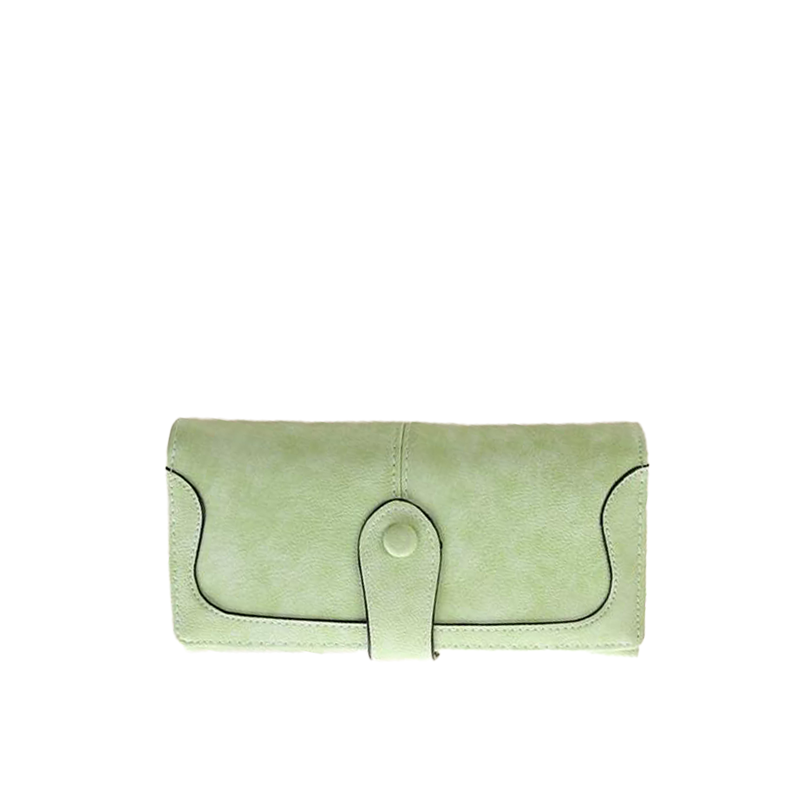 White Stitch Buttoned Wallet