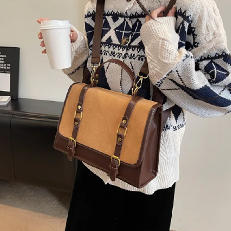 Suede Leather Mini Satchel