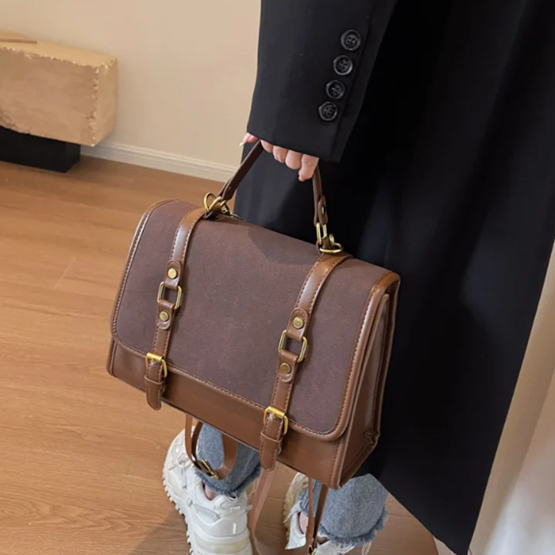 Suede Leather Mini Satchel
