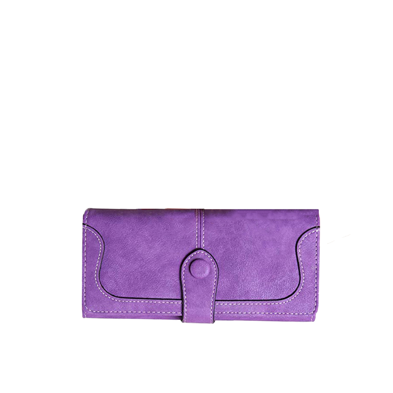 White Stitch Buttoned Wallet