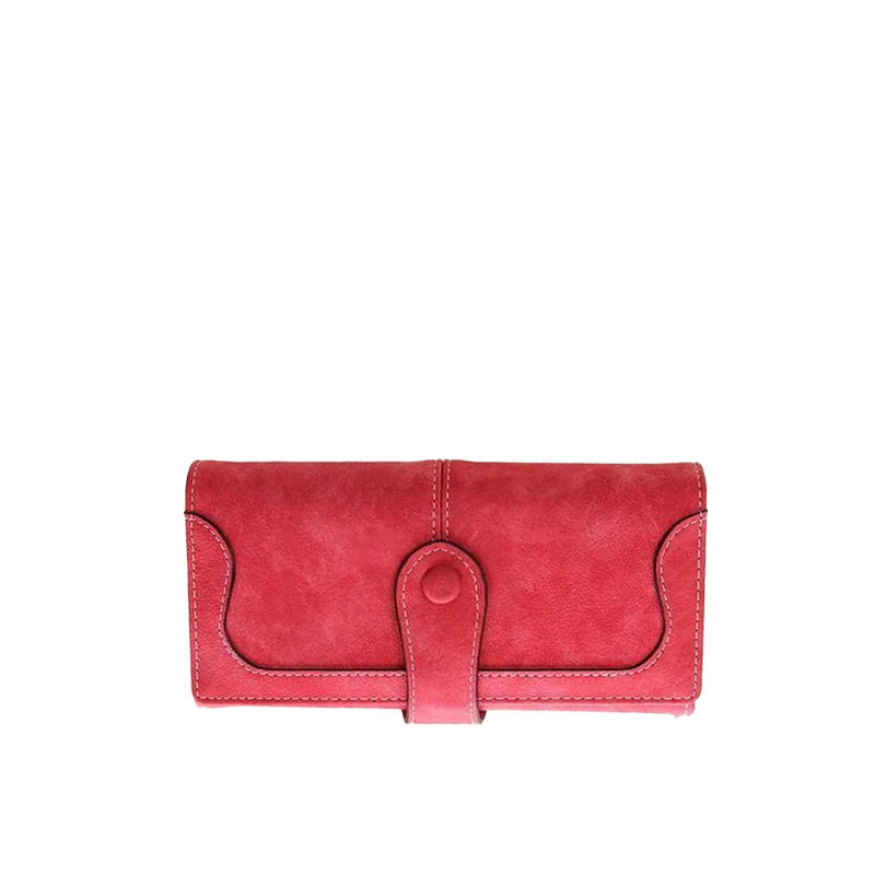 White Stitch Buttoned Wallet