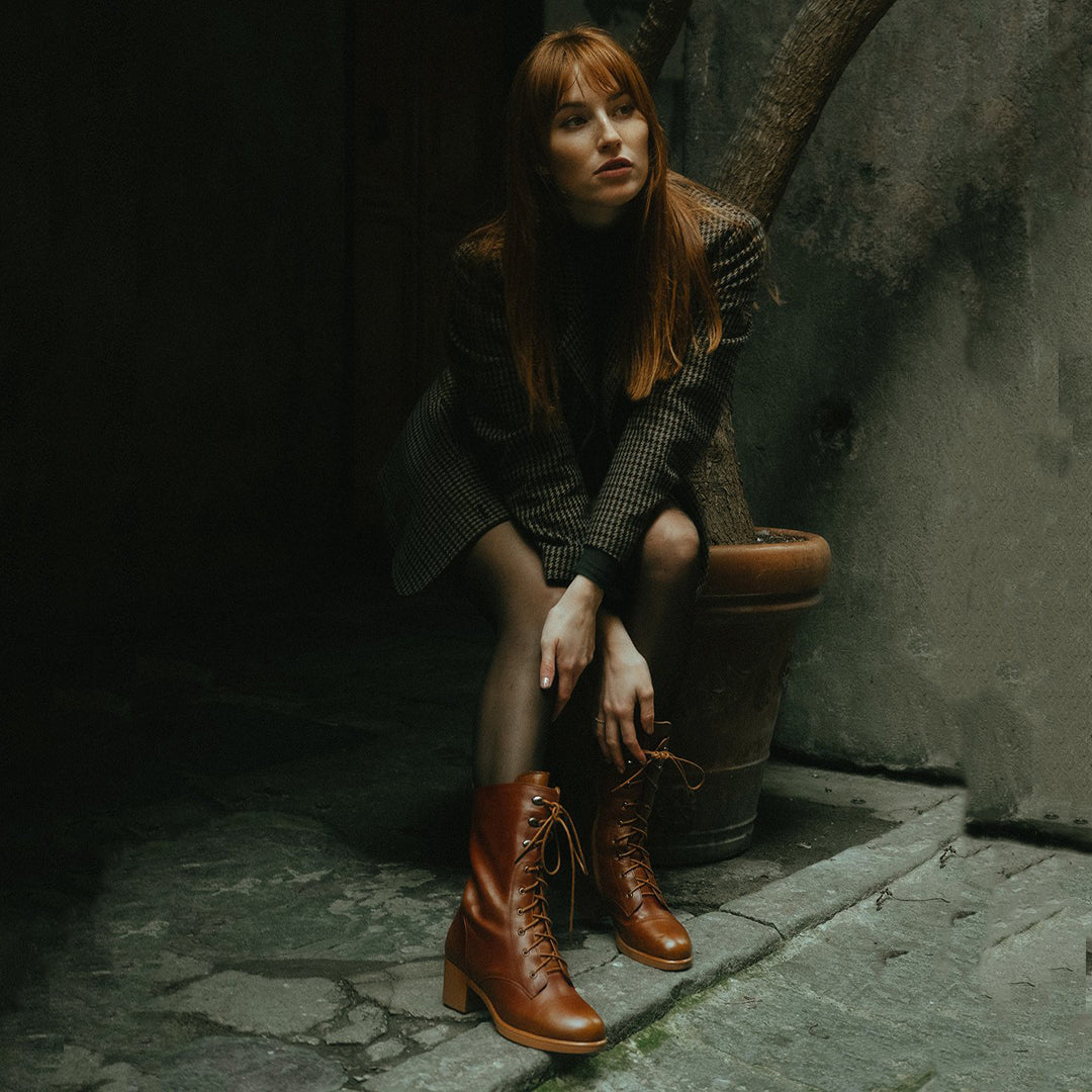 Lace-Up Knee Boots