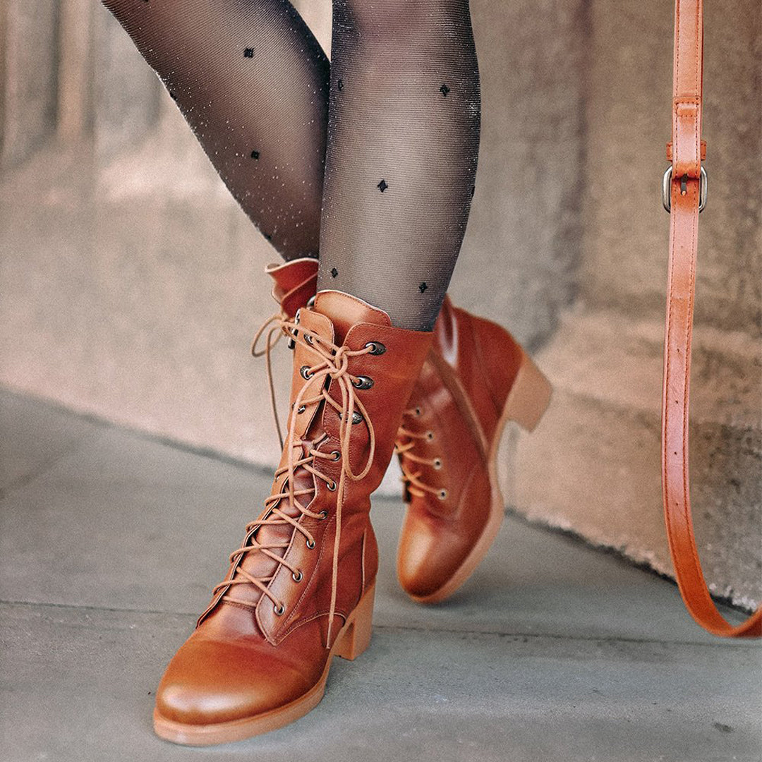 Lace-Up Knee Boots