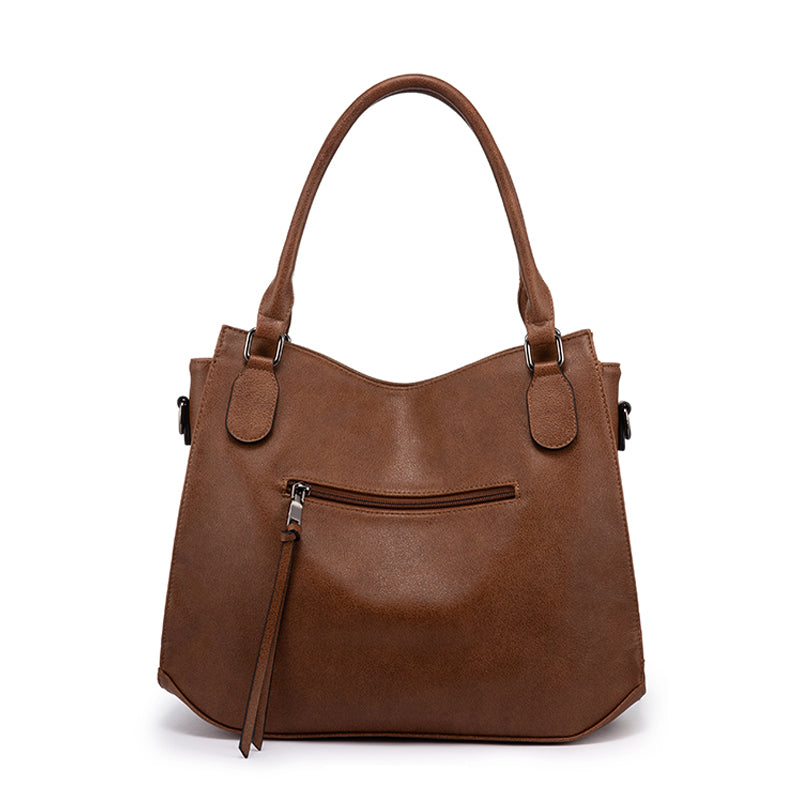 Solid Leather Hobo Bag