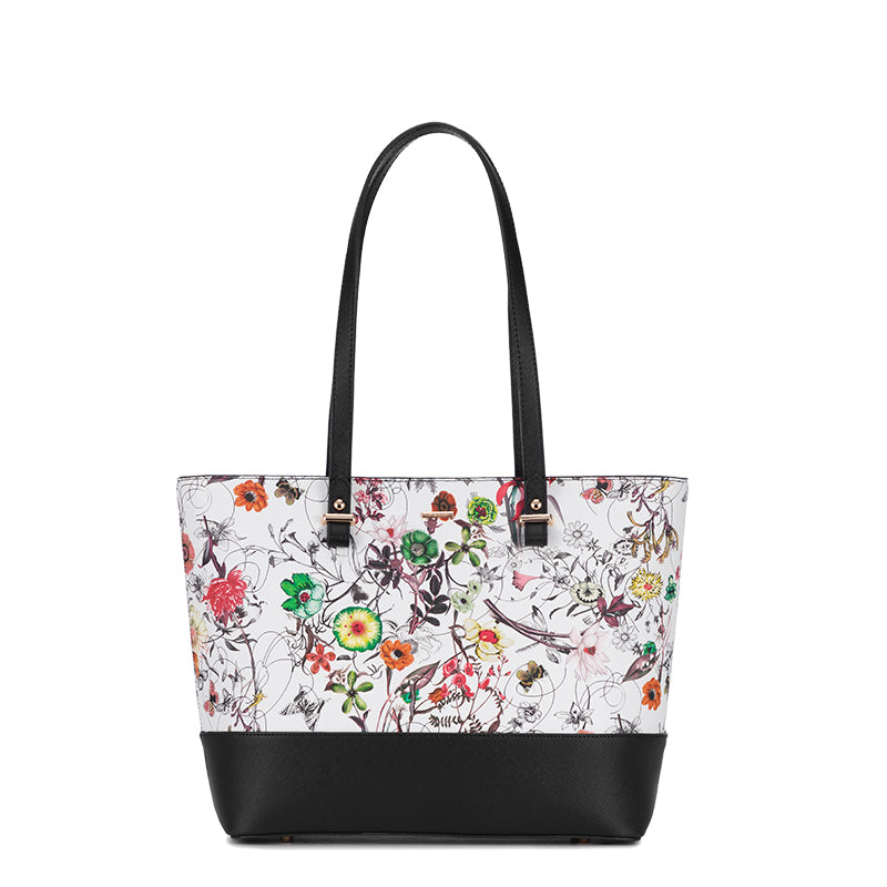 Printed Leather Tote Combo