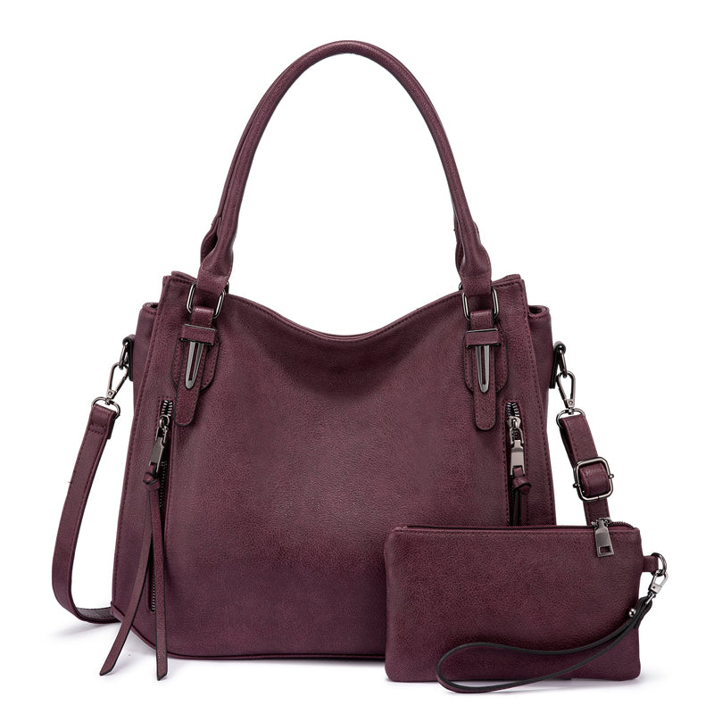 Solid Leather Hobo Bag