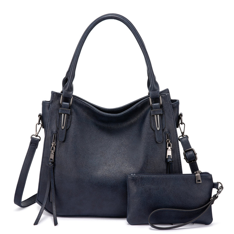 Solid Leather Hobo Bag