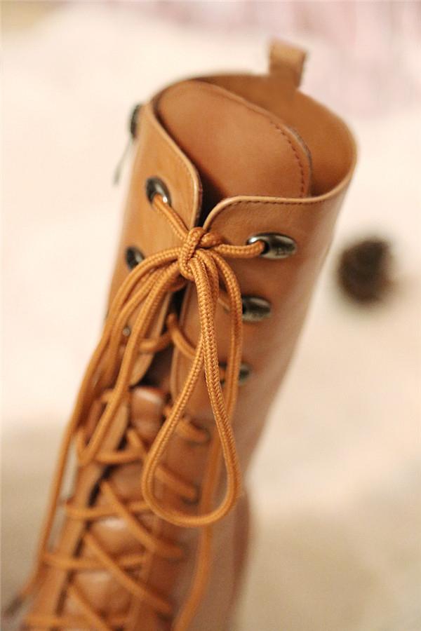 Lace-Up Knee Boots