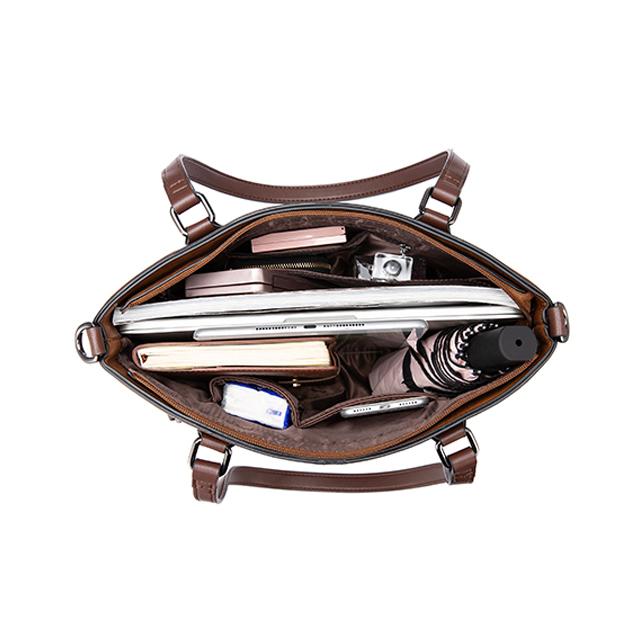 Multi-Zipper Leather Tote