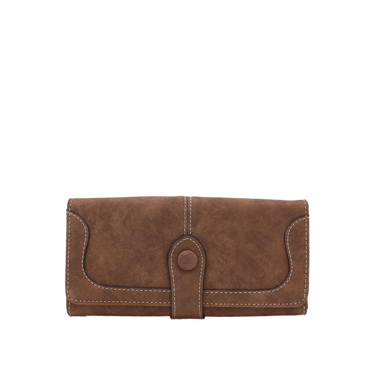 White Stitch Buttoned Wallet