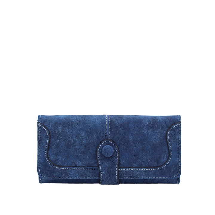 White Stitch Buttoned Wallet