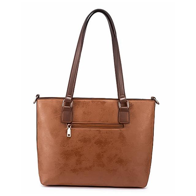 Multi-Zipper Leather Tote