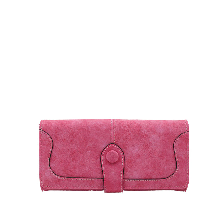 White Stitch Buttoned Wallet