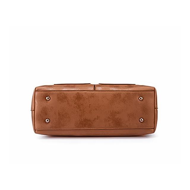 Multi-Zipper Leather Tote