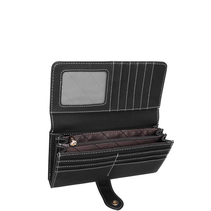 White Stitch Buttoned Wallet