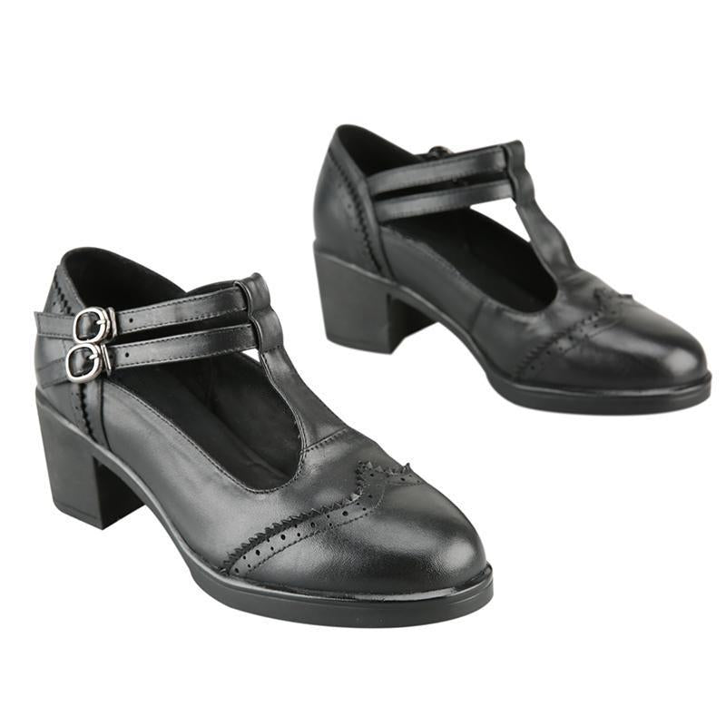 T-Strap Classic Leather Shoes