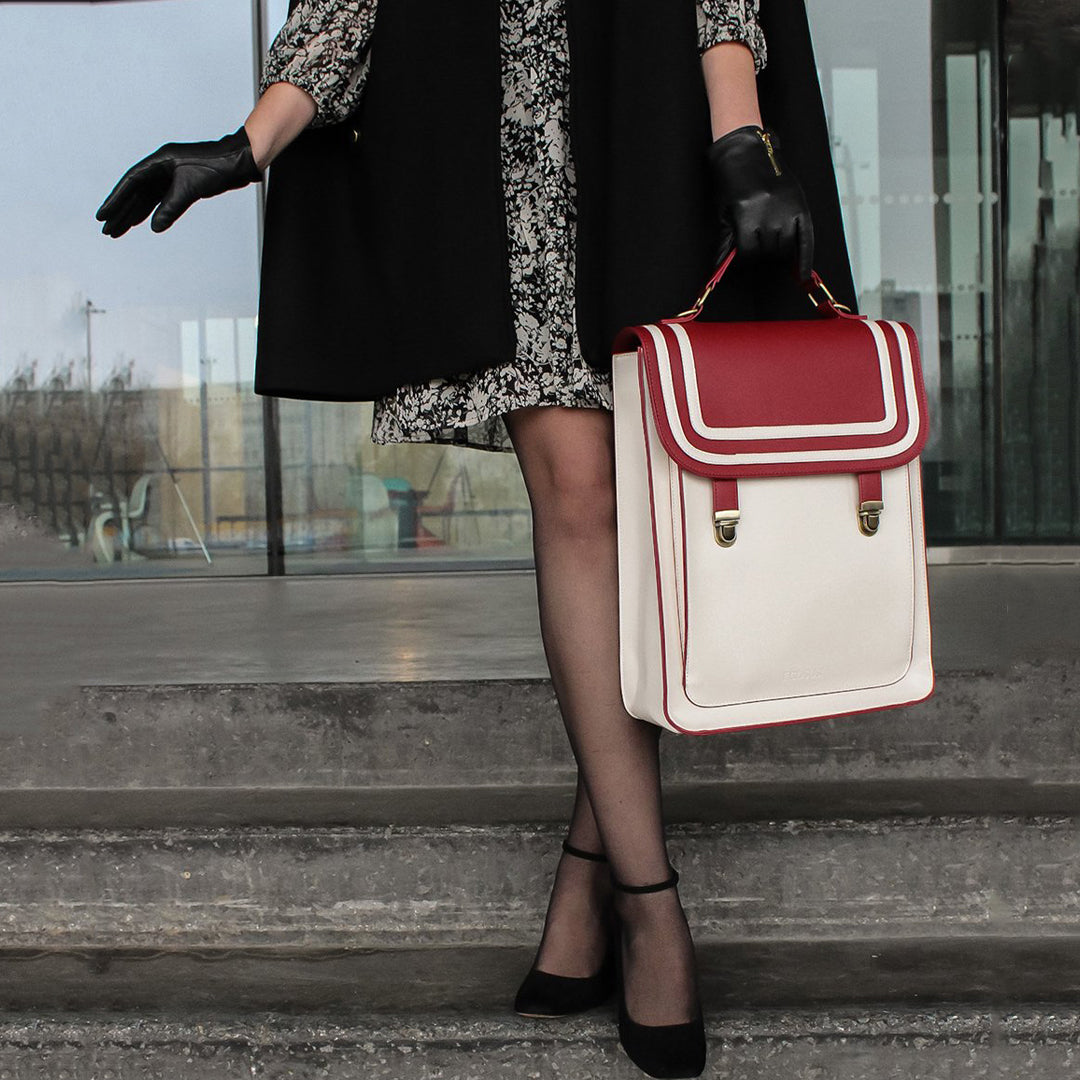 Striped Flap Boutique Backpack