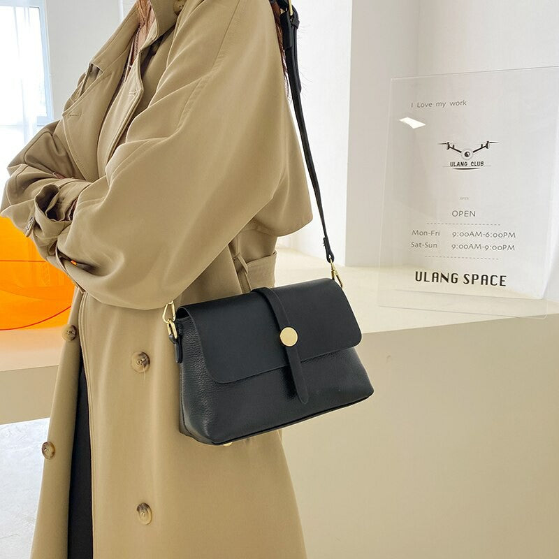 Leather Flap Crossbody Bag