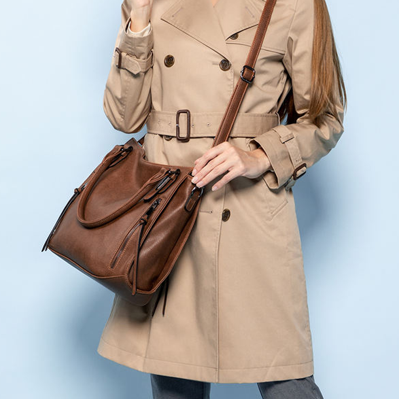 Solid Leather Hobo Bag