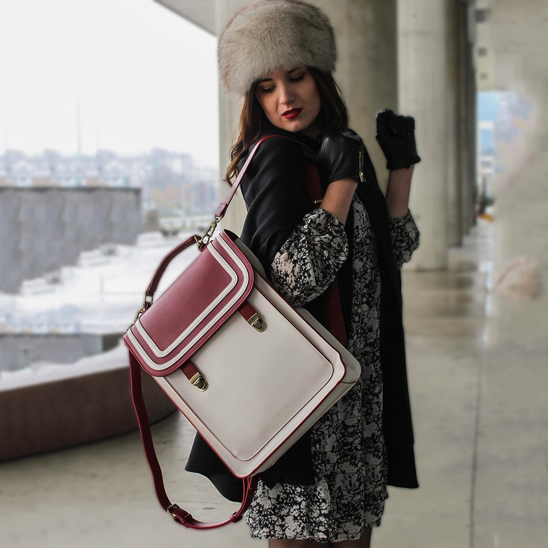 Striped Flap Closure Backpack