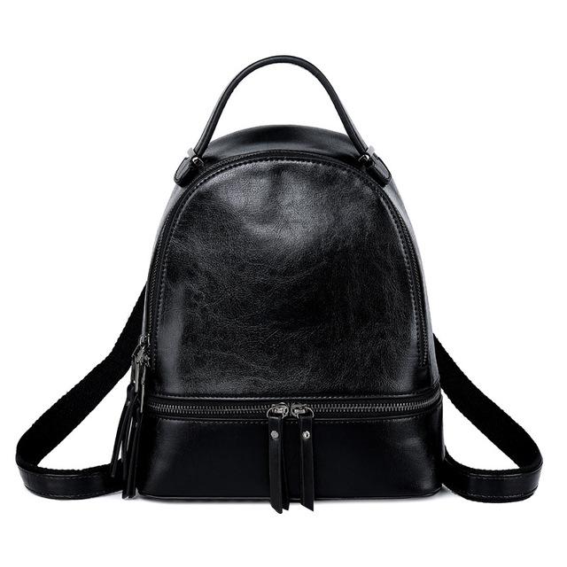 Vintage Leather Solid Backpack