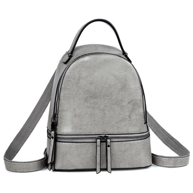 Vintage Leather Solid Backpack