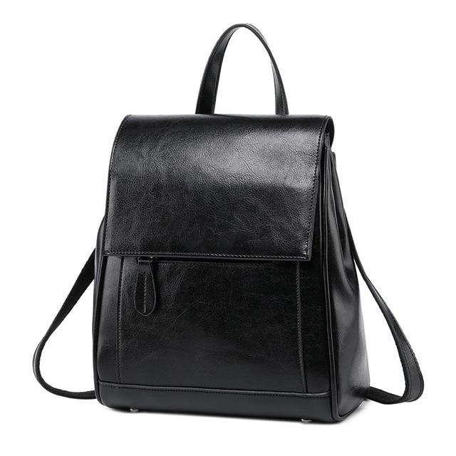 Minimal Flap Leather Backpack