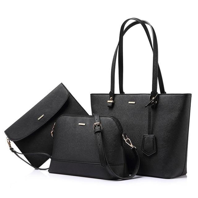 Solid Leather Tote Combo