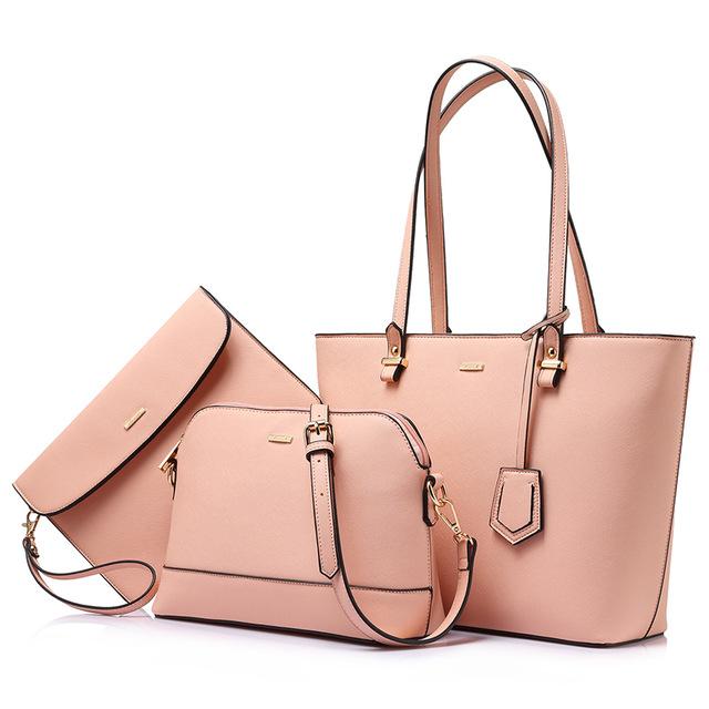 Solid Leather Tote Combo