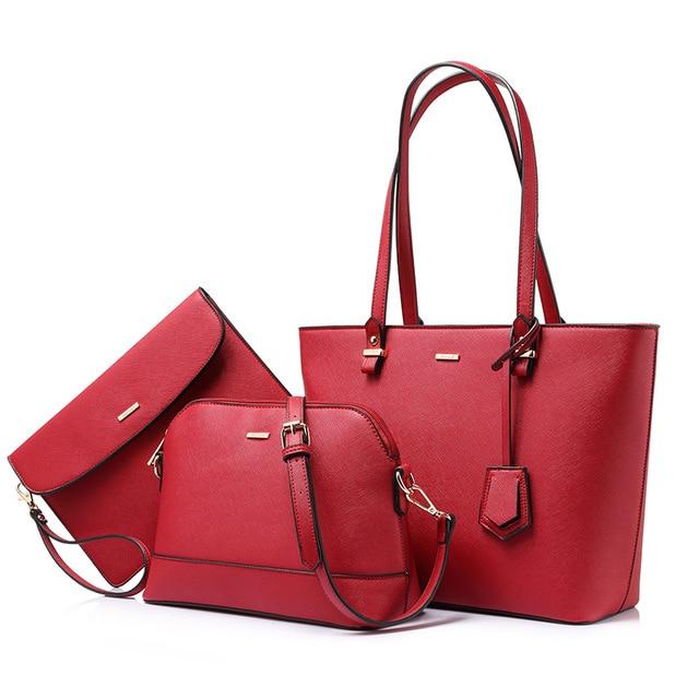 Solid Leather Tote Combo