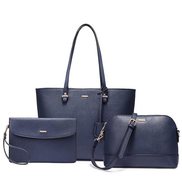 Solid Leather Tote Combo