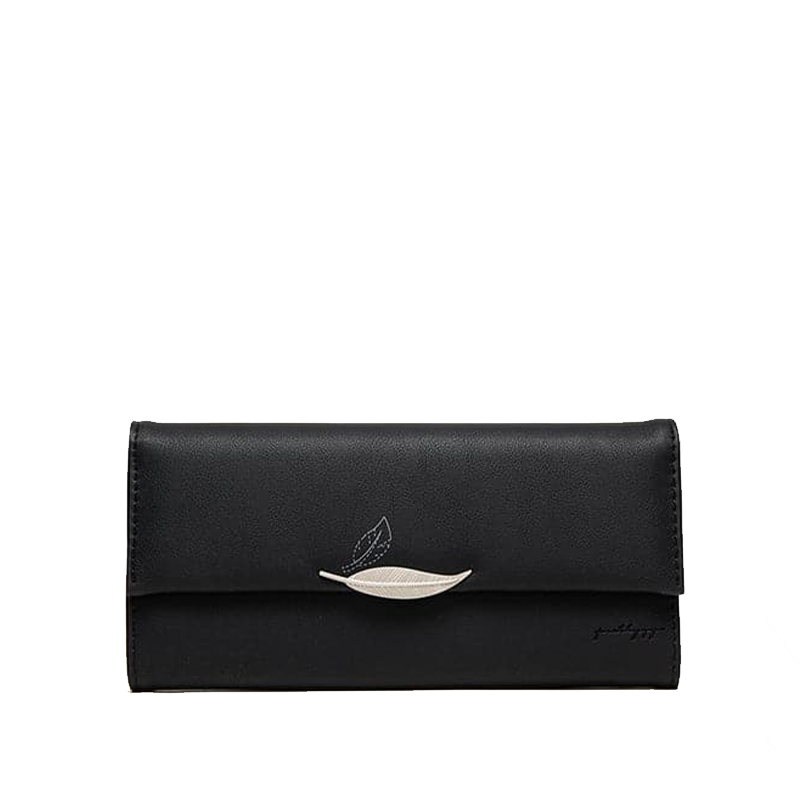 Leaf Clasp Leather Wallet