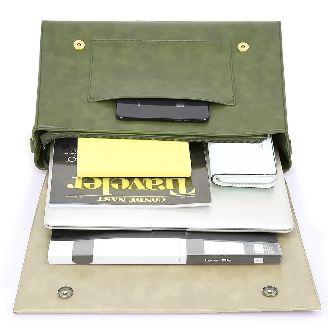 Pocketful Of Sunshine Messenger 17" - Green-Beige