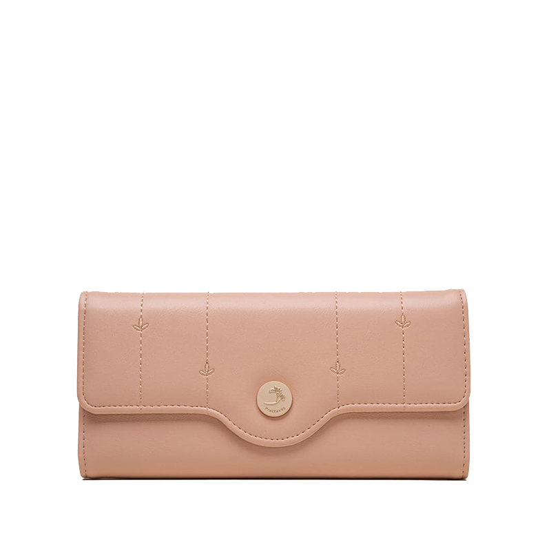 Button Clasp Leather Wallet