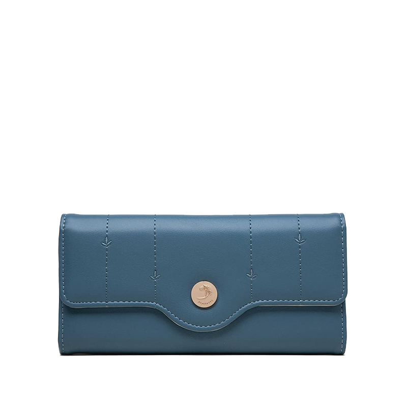 Button Clasp Leather Wallet