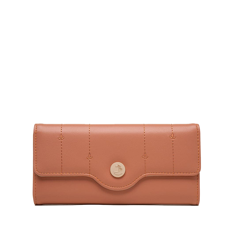 Button Clasp Leather Wallet