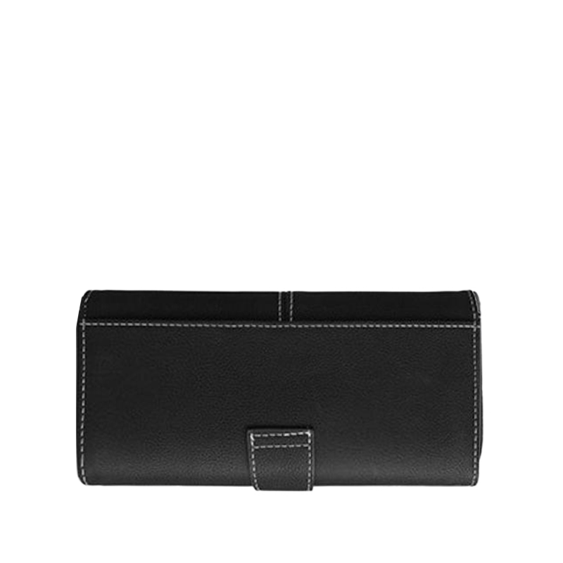White Stitch Buttoned Wallet