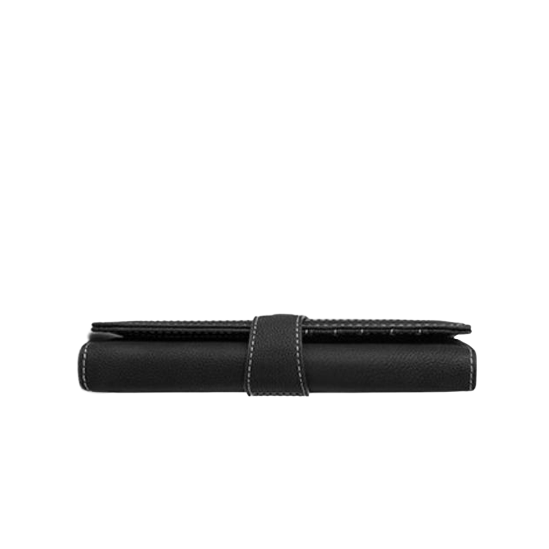 White Stitch Buttoned Wallet