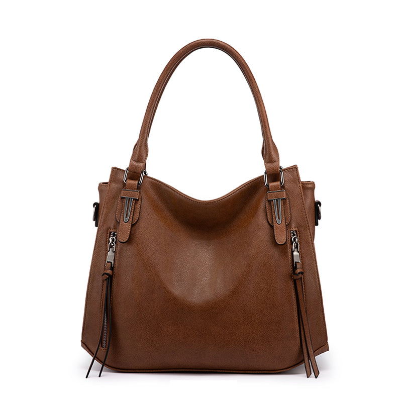 Solid Leather Hobo Bag