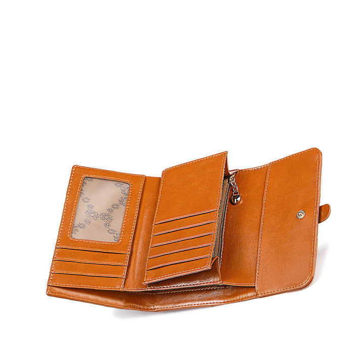 Leather Flap Mini Wallet