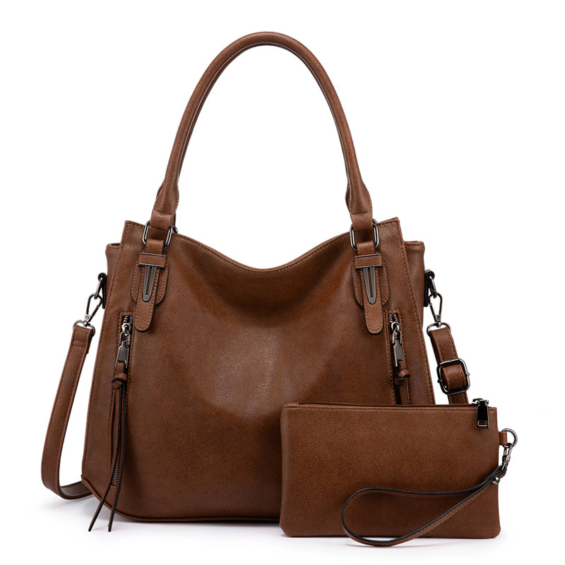 Solid Leather Hobo Bag