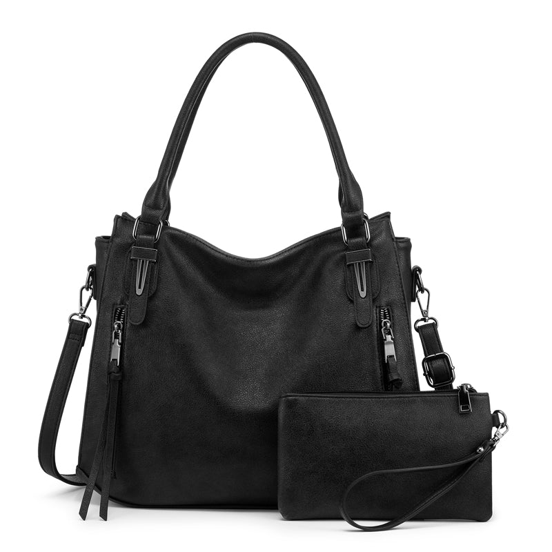 Solid Leather Hobo Bag