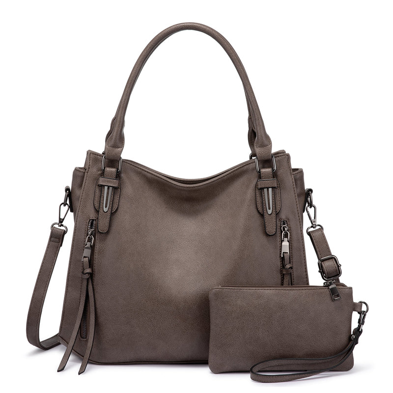 Solid Leather Hobo Bag