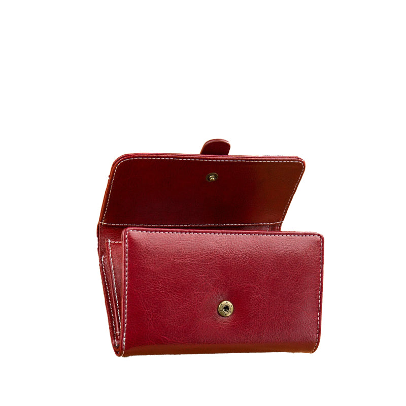 Leather Flap Mini Wallet