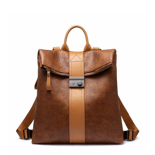 boyatu genuine leather backpack Belt Buckle Purse Backpack