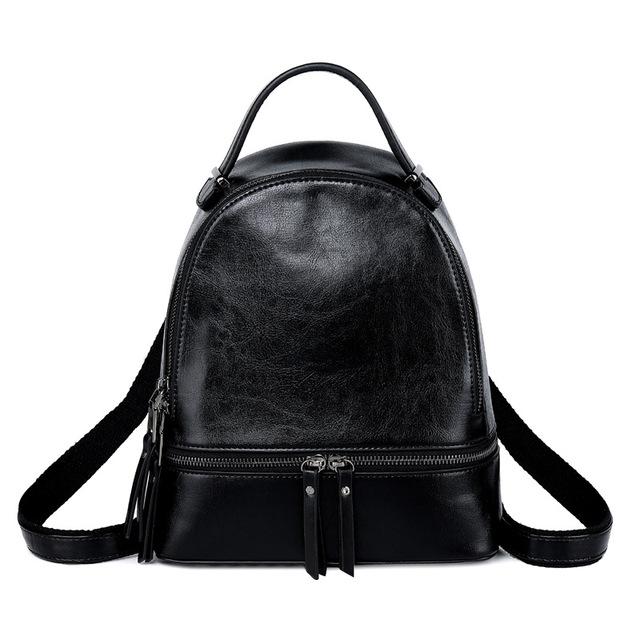 Vintage Leather Solid Backpack