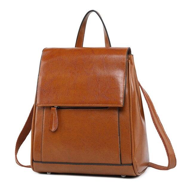 Minimal Flap Leather Backpack