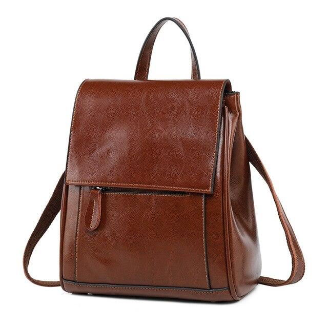 Minimal Flap Leather Backpack